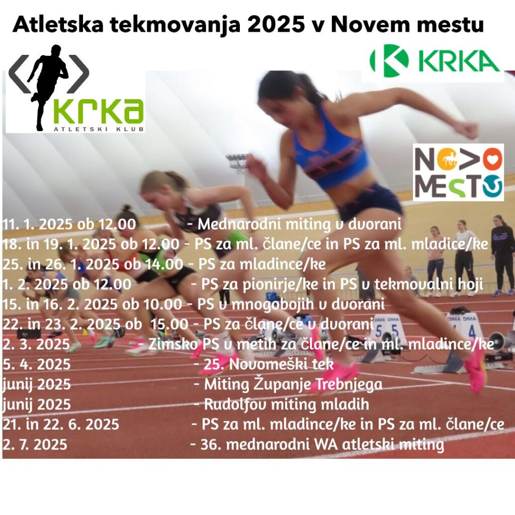 Atletska tekmovanja v organizaciji AK Krka leta 2025