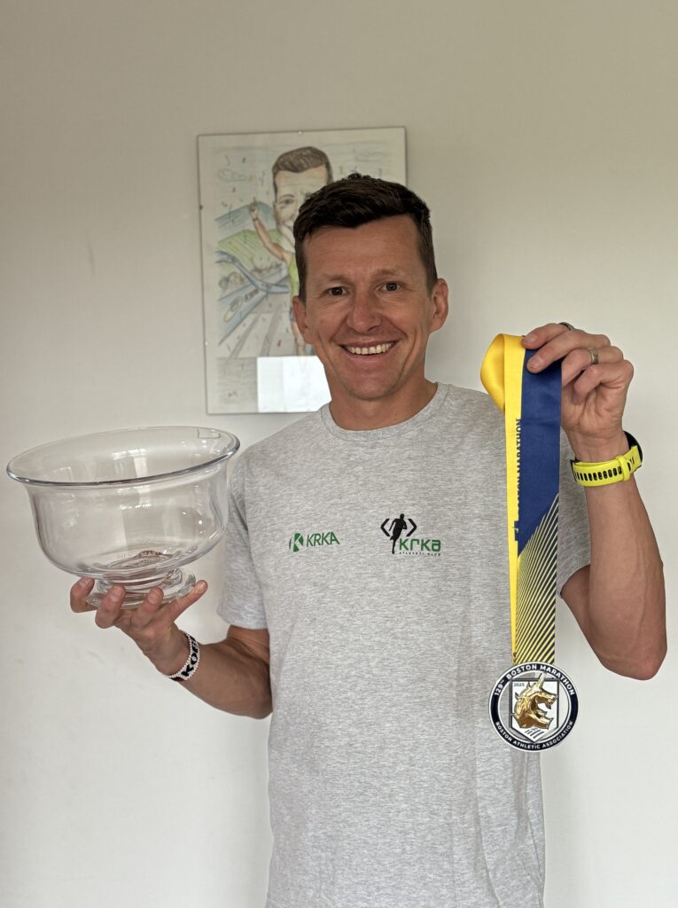 Primož Kobe z zmago na 129. Bostonskem maratonu med veterani