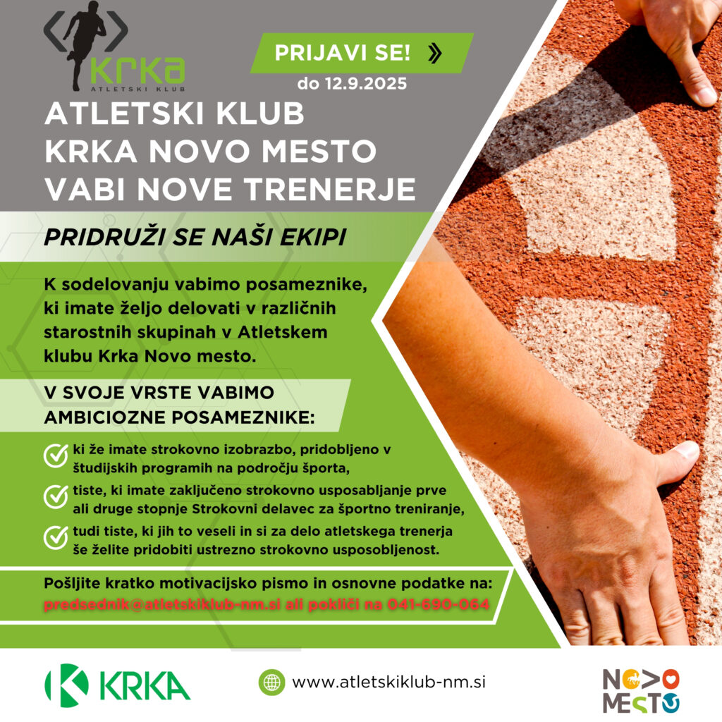 Pridruži se ekipi trenerjev Atletskega kluba Krka
