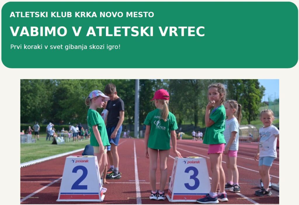 Vabimo vas v atletski vrtec 2026-27